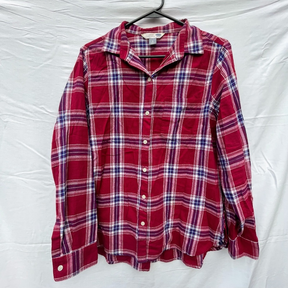 Women's Old Navy "The Classic Shirt" Flannel Button Down Shirt Sz. Large